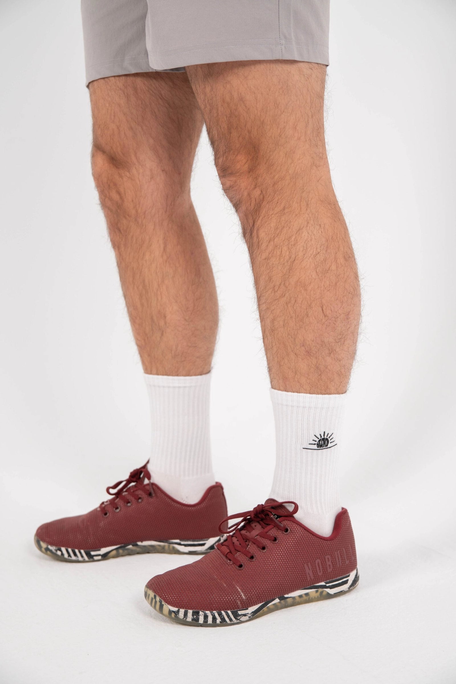 Calcetines tela perfil logo color blanco