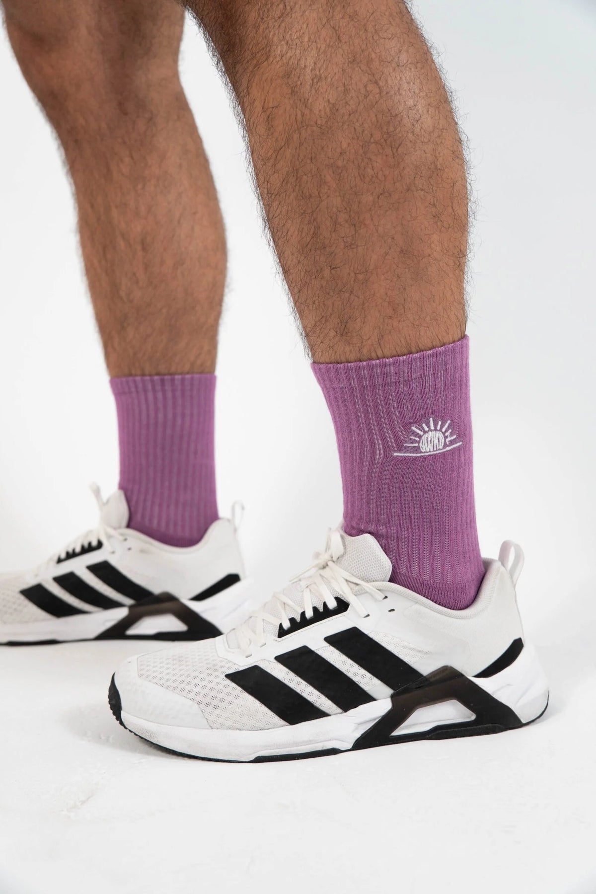 Calcetines tela perfil logo color lavanda