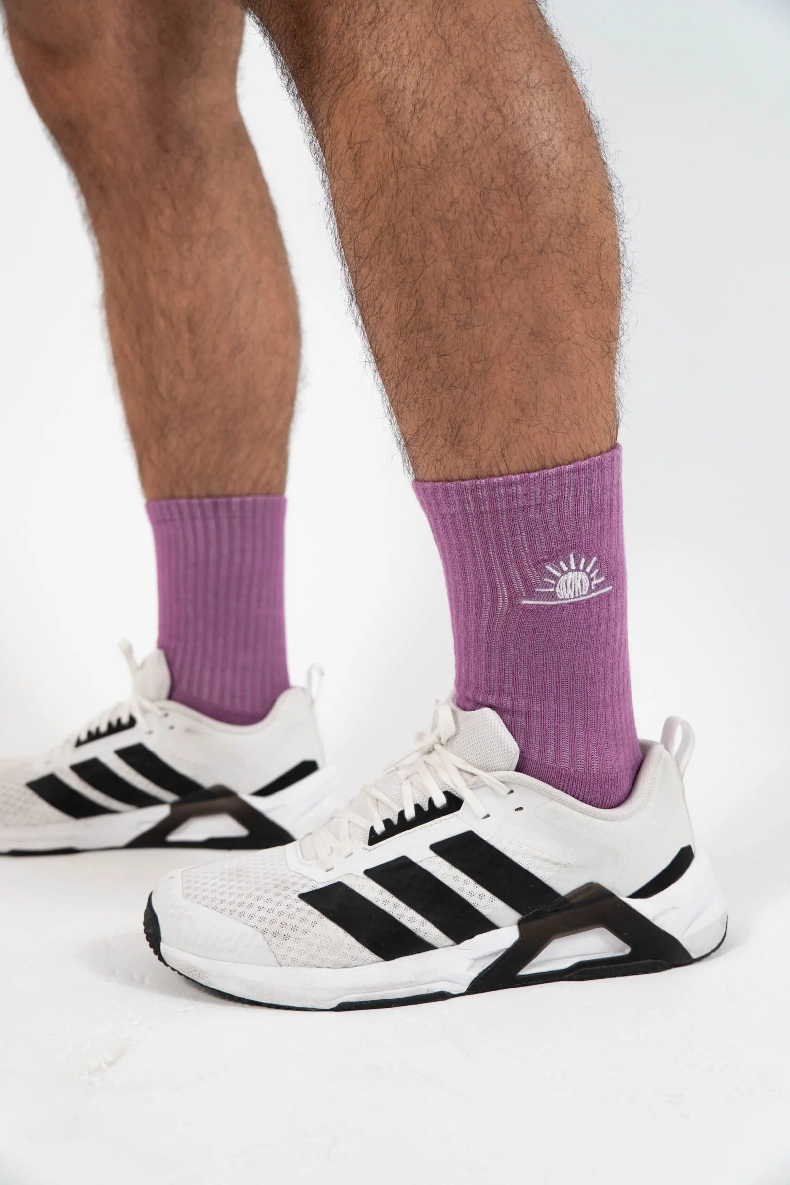 Calcetines tela perfil logo color lavanda