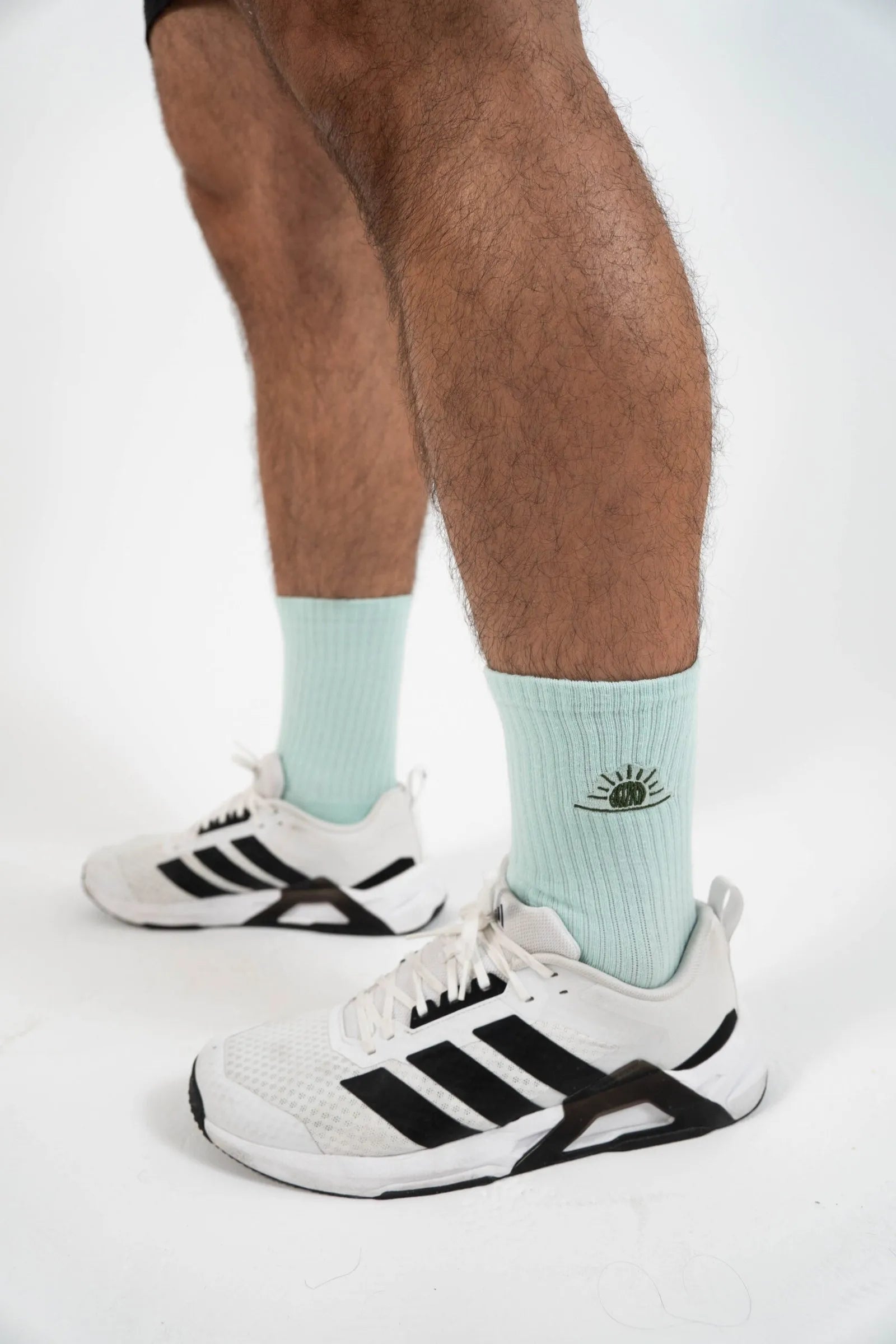 Calcetines tela perfil logo color verde menta