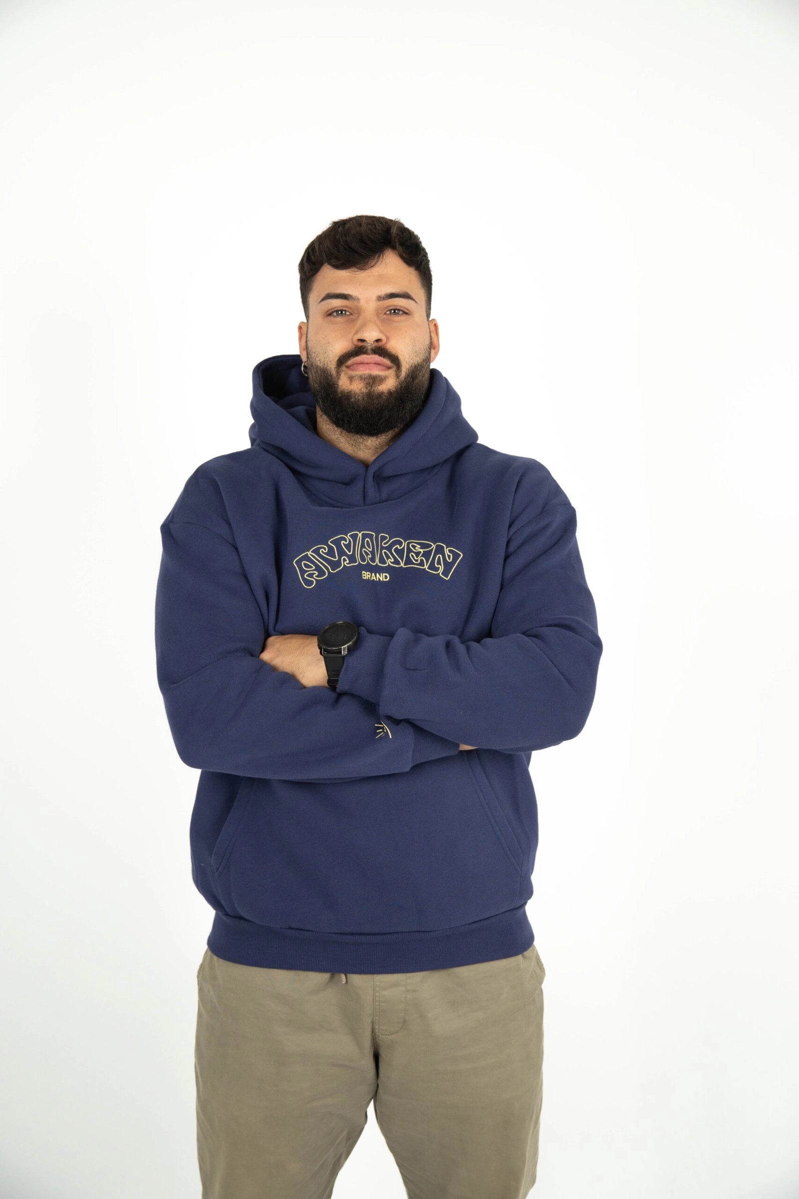 Sudadera unisex frontal color azul marino