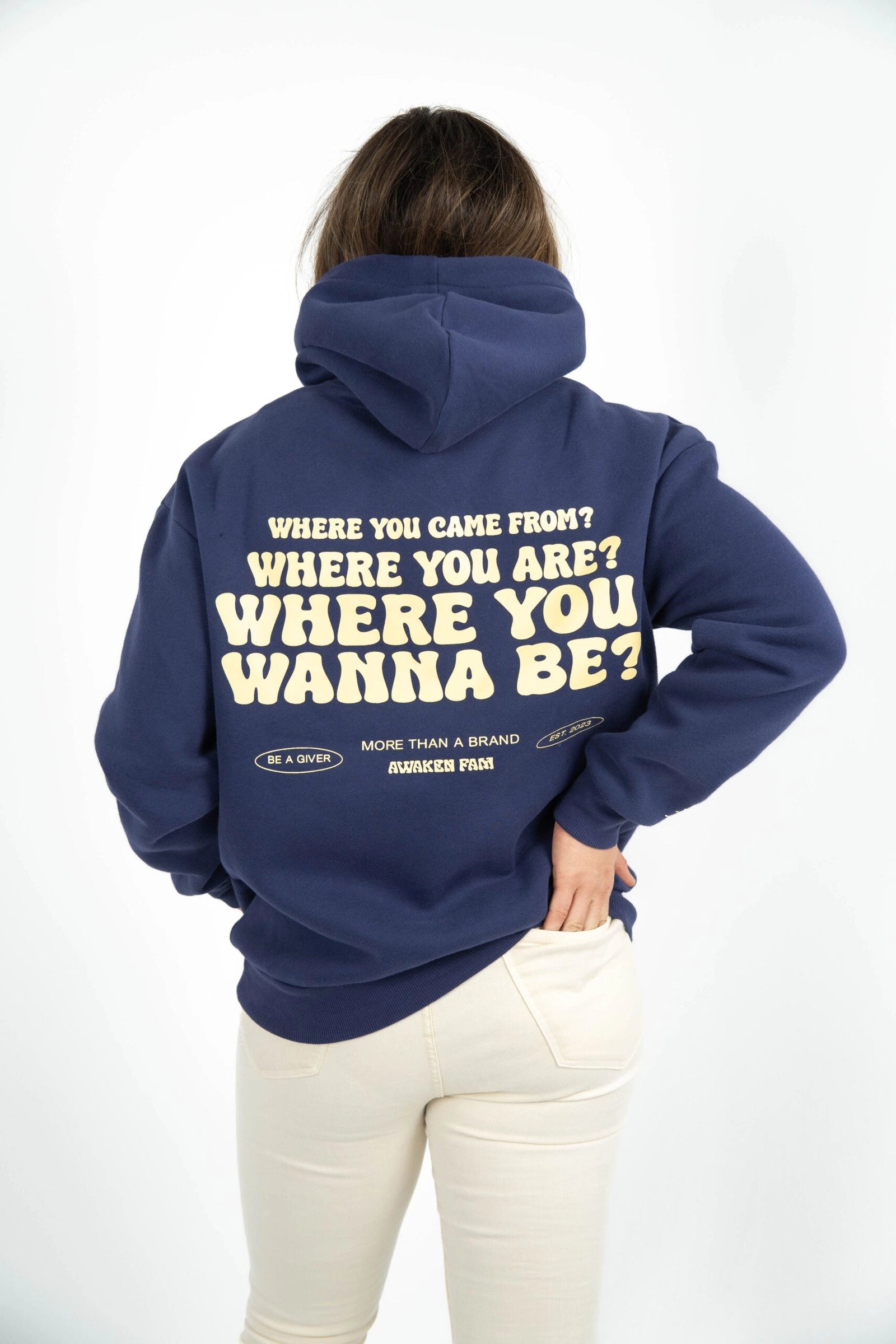 Sudadera unisex trasera color azul marino