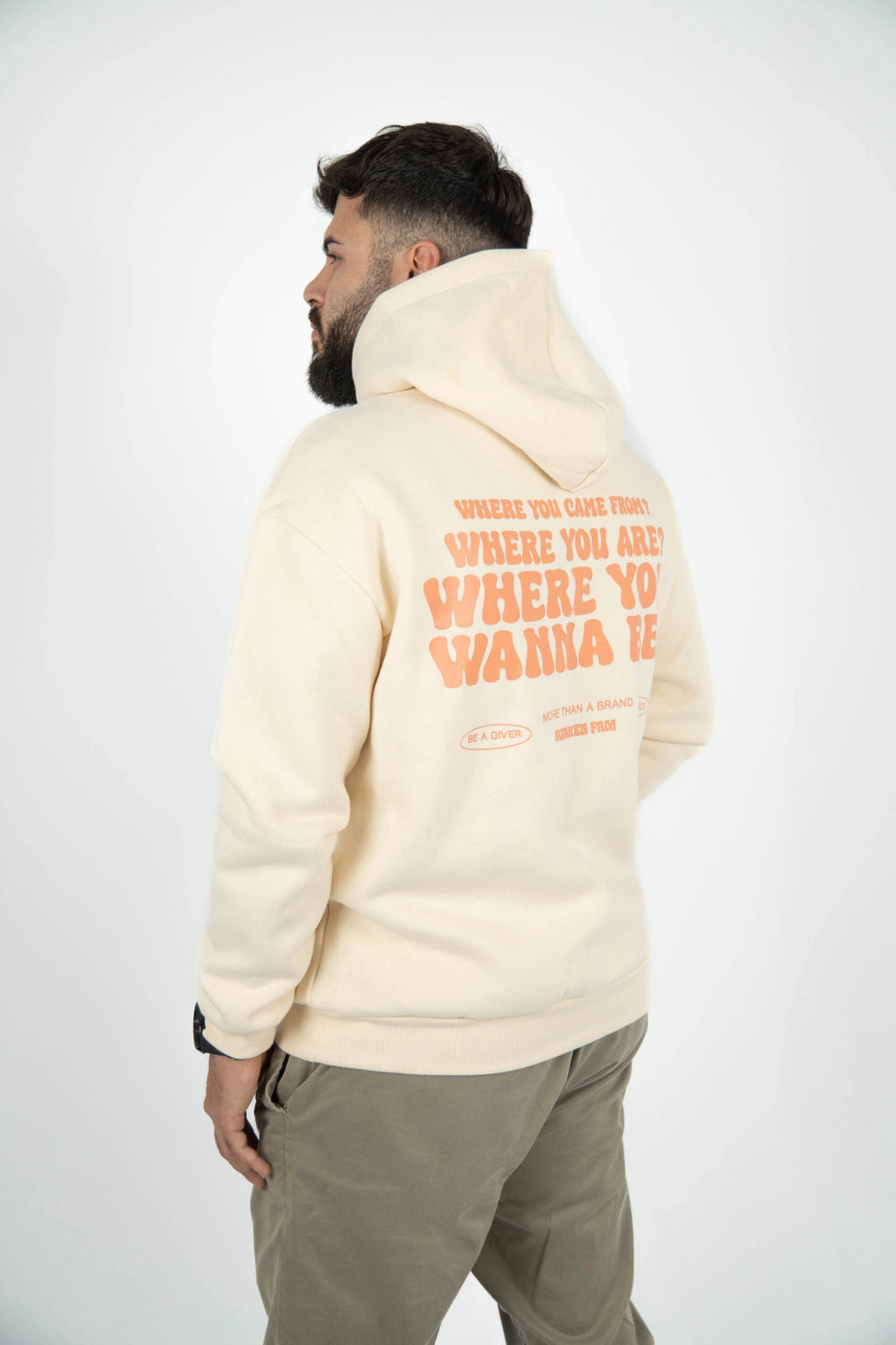 Sudadera unisex trasera color crema
