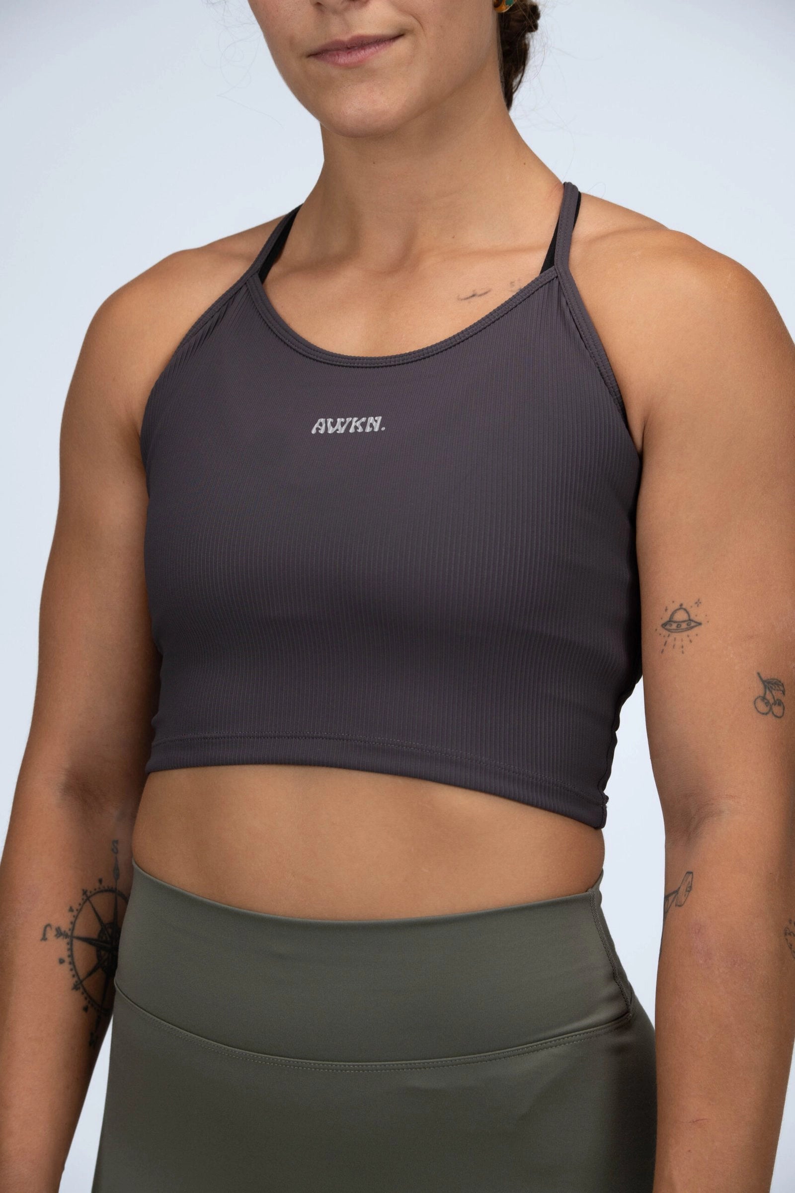 Camiseta de tirantes ajustada perfil color gris earl
