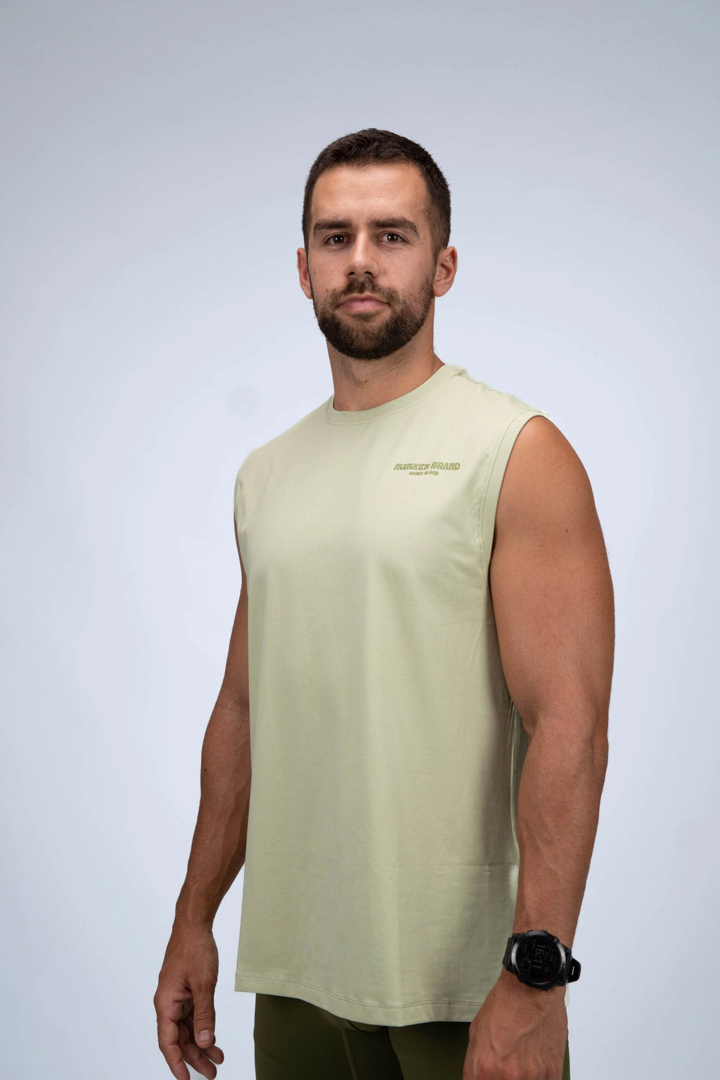 Camiseta de tirantes oversize perfil color verde menta