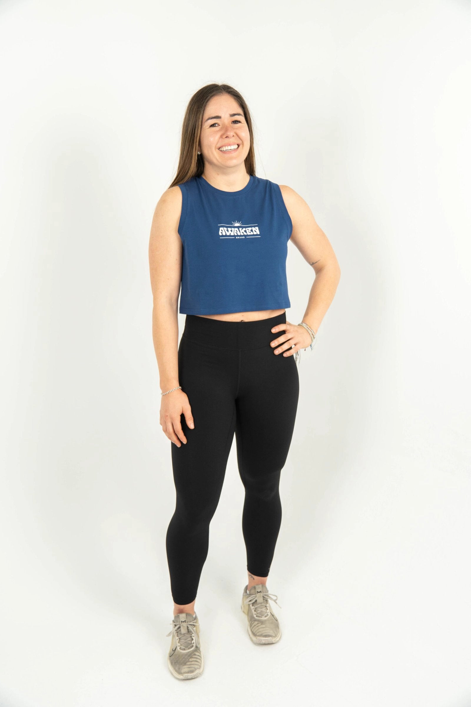 Mallas largas mujer frontal color negro