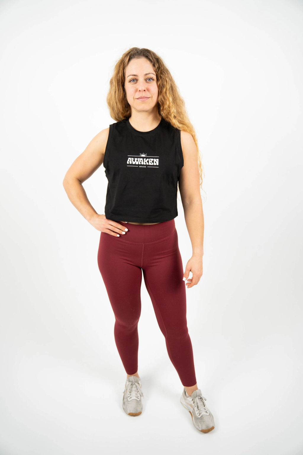 Mallas largas mujer frontal color rojo velvet