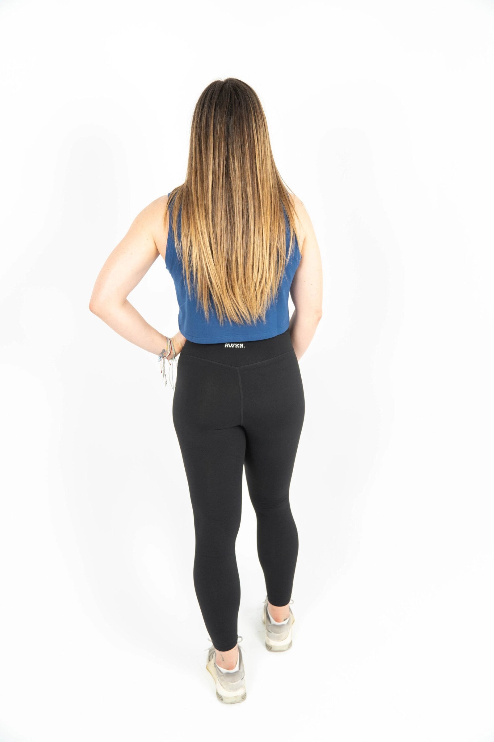 Mallas largas mujer trasera color negro